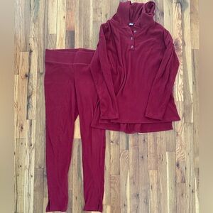Old Navy Burgundy Ribbed Lounge Set